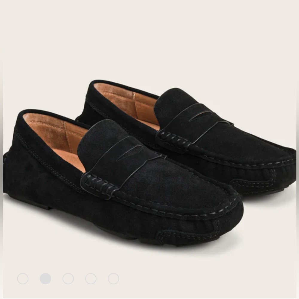 GENTLE SOULS - MATEO DRIVER PENNY LOAFER Black Suede 11.5